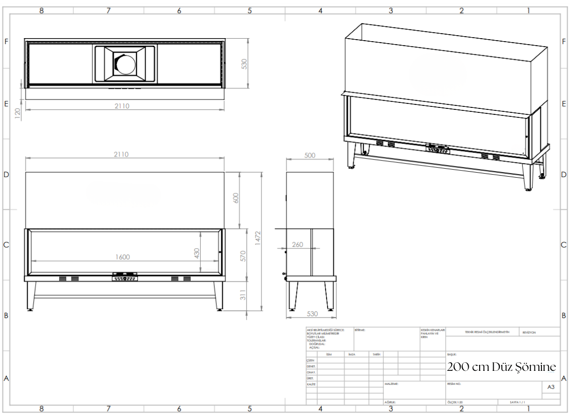 200 cm Düz Çelik Asansörlü Hazne BŞH443