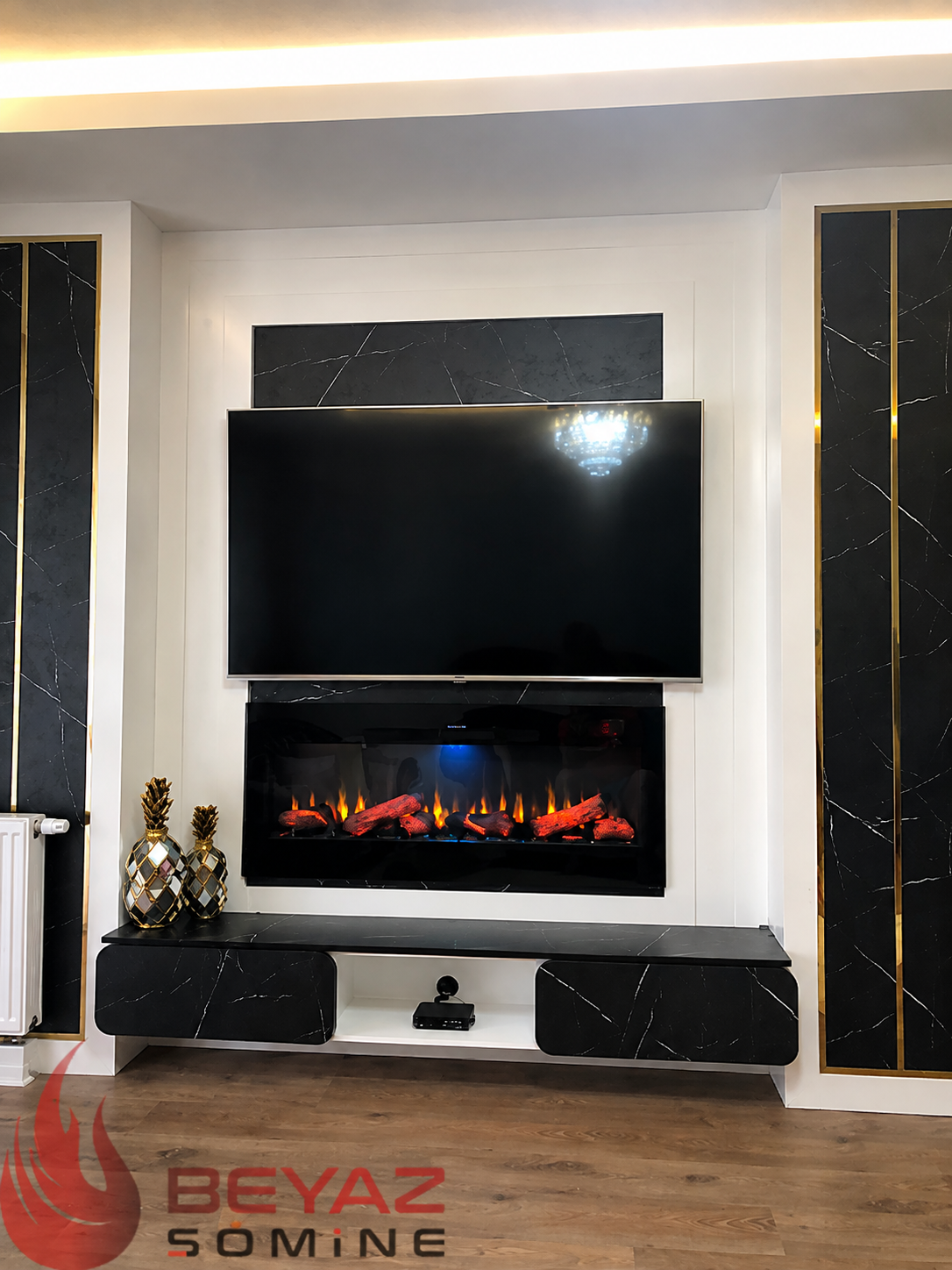 Tv Üniteli Elektrikli Şömine Modeli BŞE199