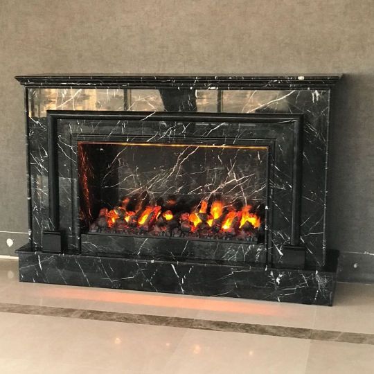 Mermer Görünümlü 3 Boyutlu Elektrikli Şömine BŞE695