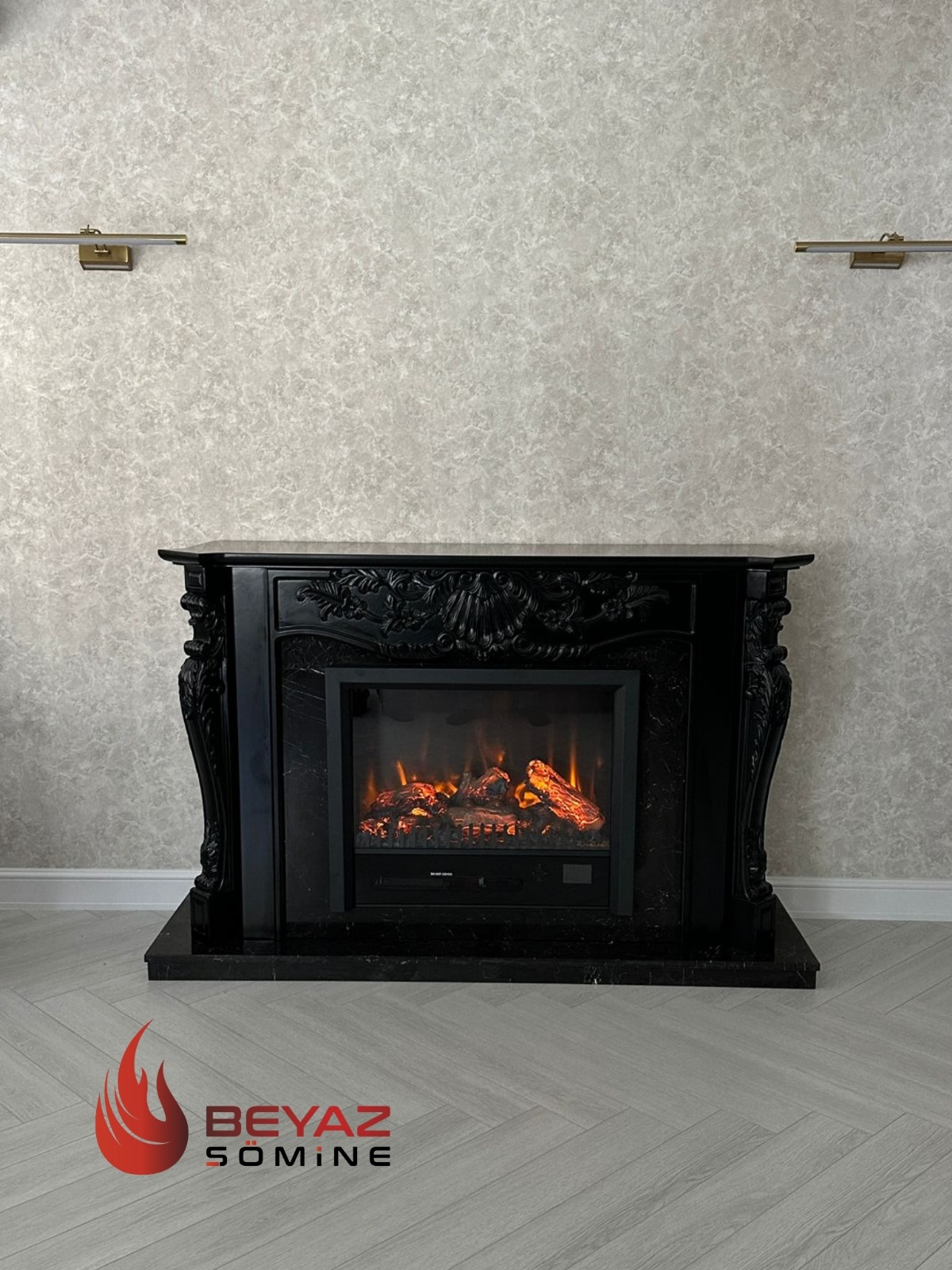 Ahşap Oymalı Elektrikli Şömine BŞA129