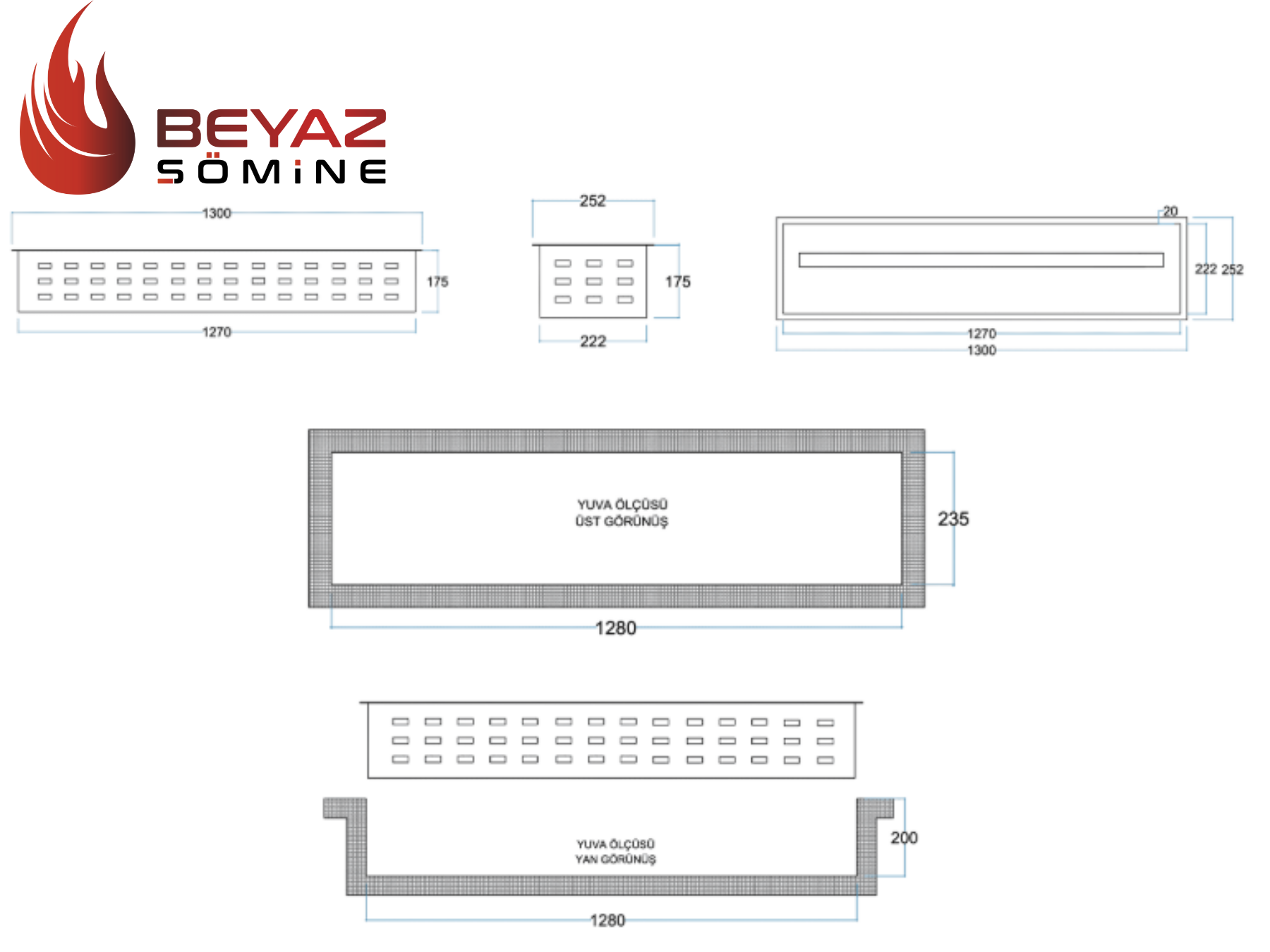 Flameline Vudlas VD Serisi 130 cm Buharlı Elektrikli Şömine
