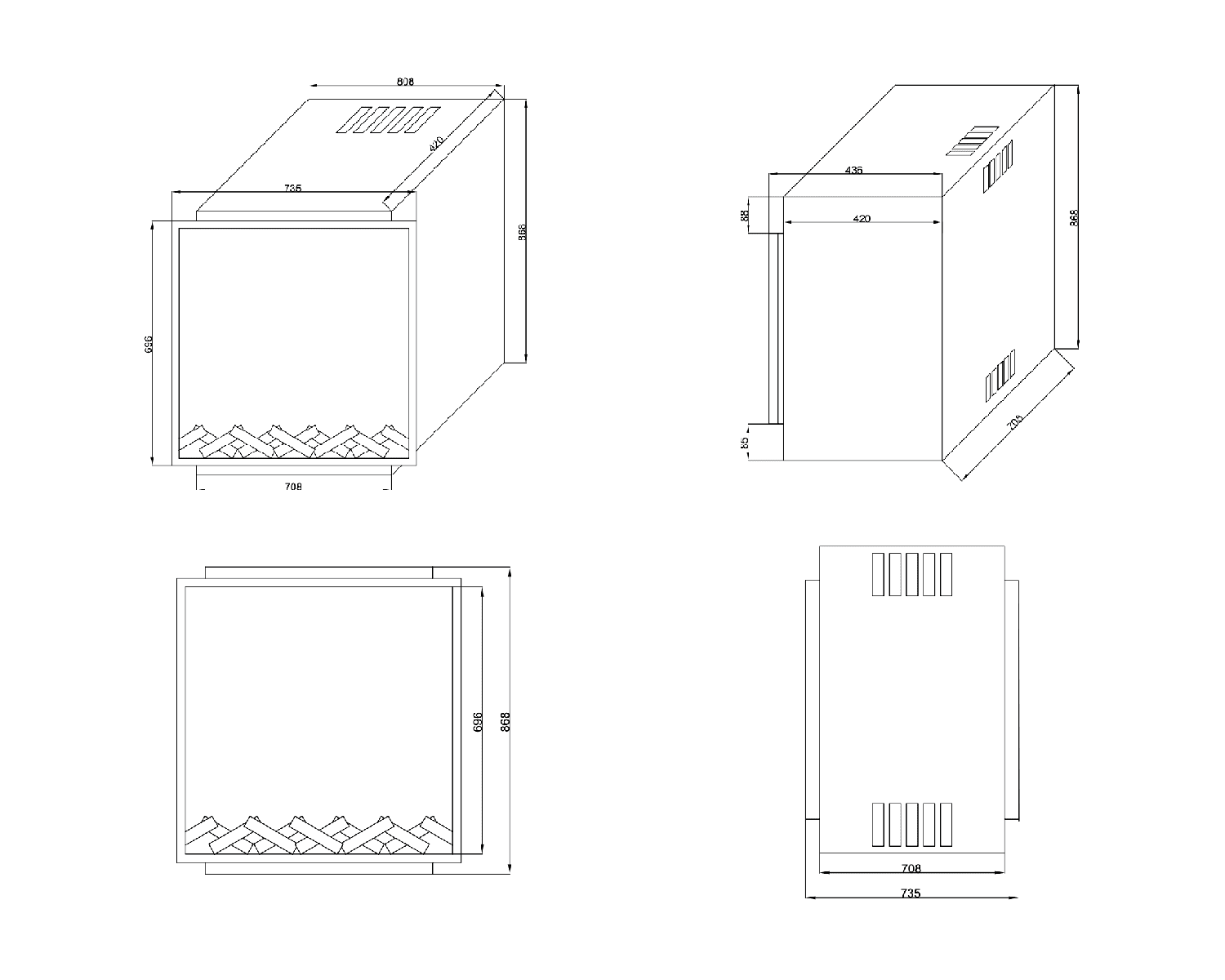 Flameline Enzo Serisi 70 cm Elektrikli Şömine