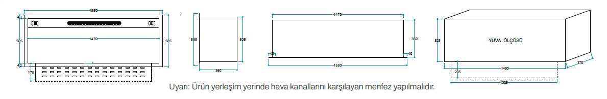 Flameline Vudlas VDK Serisi 100 cm Buharlı Elektrikli Şömine