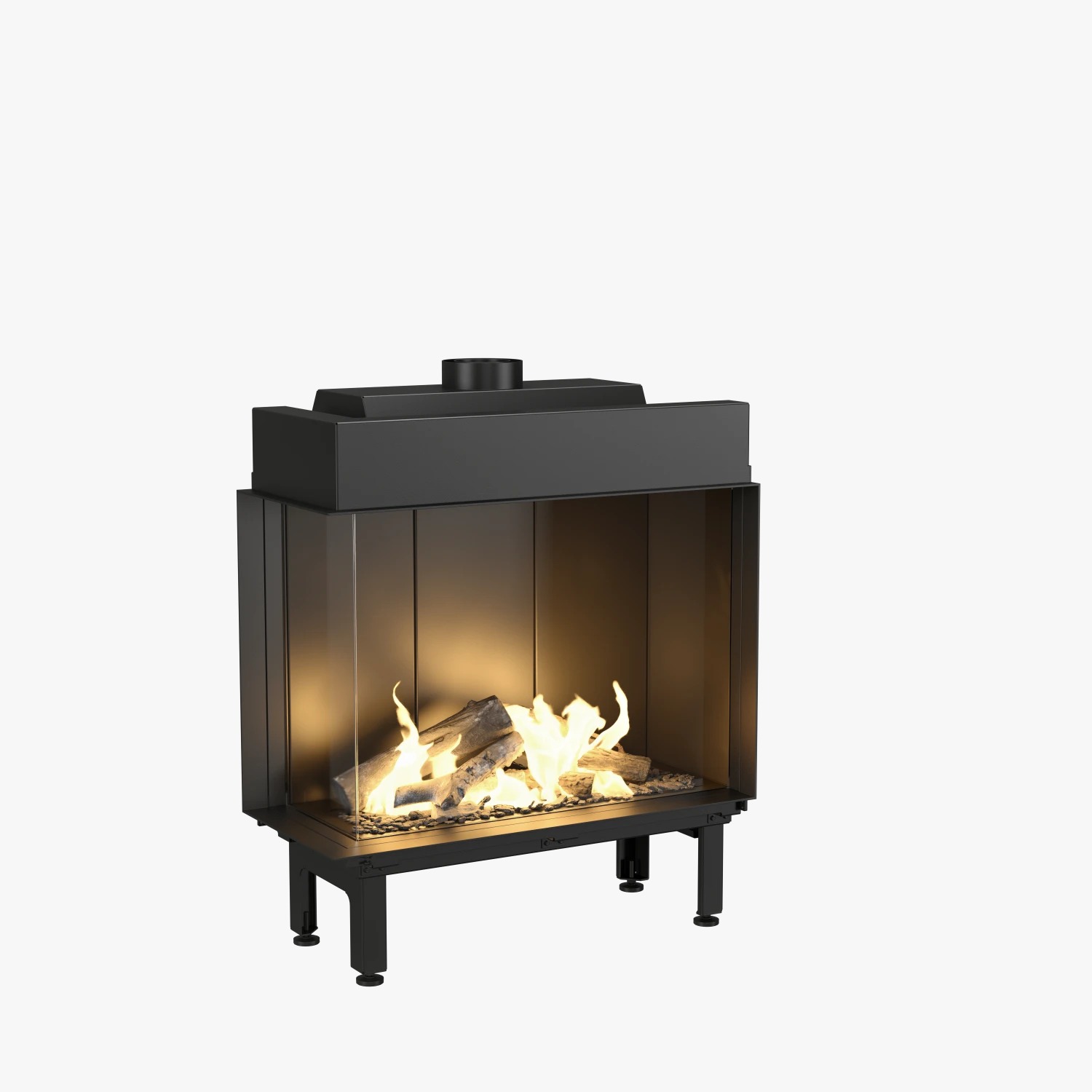 Vourla 80 cm Sol Açık L Tipi Doğalgazlı Şömine BŞDV04